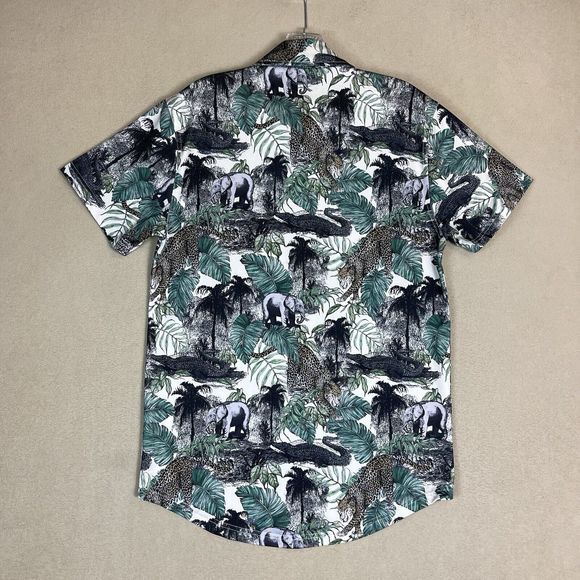 BYLT Polo Shirt Mens Small Multicolor Animal Print Golf Short Sleeve Stretch - Picture 8 of 9